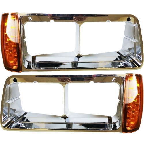 Freightliner FLD Headlight Bezel Led Turn Signal Light Left & Right Set 3 Wires